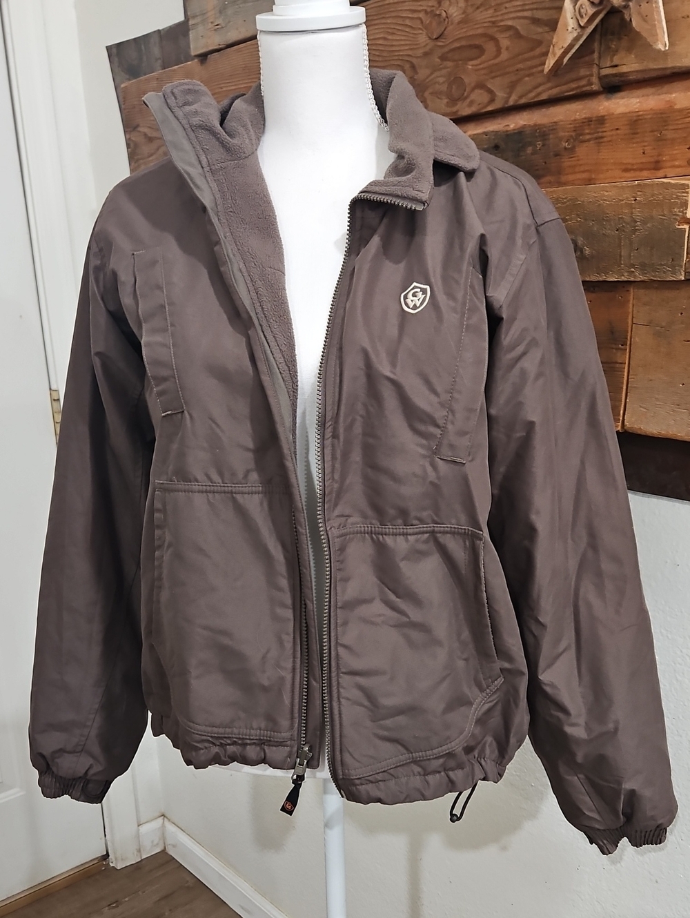 Nice Warm Game Winner Men's Brown Jacket with Fleece Lining. Size S BIN 24